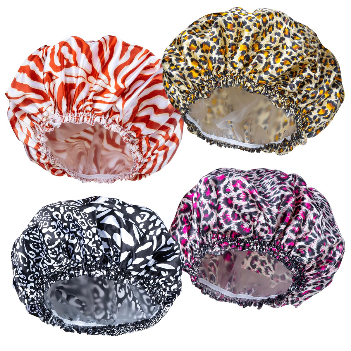 CHFONG Shower Caps set with four different colours