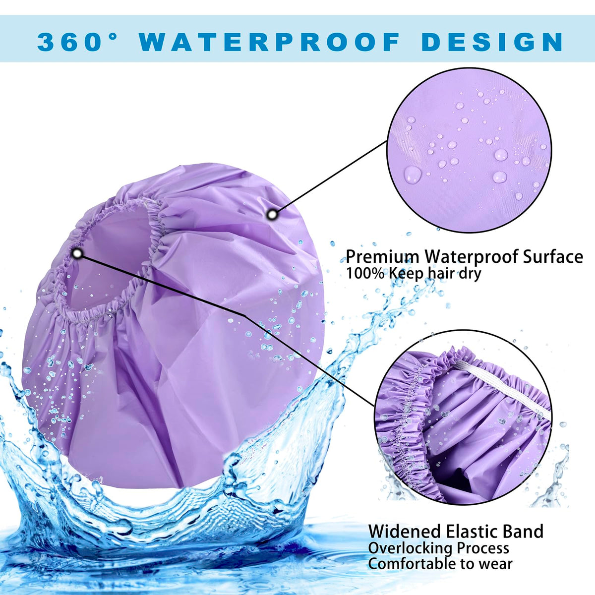 CHFONG Super Jumbo Shower Cap displayed with matching pajamas