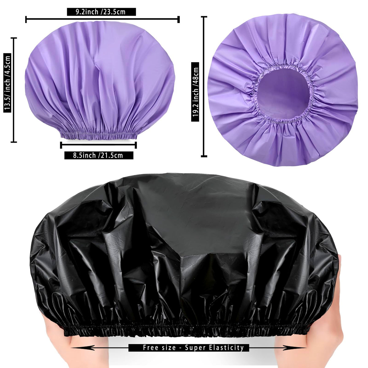 CHFONG Super Jumbo Shower Cap in use during shower