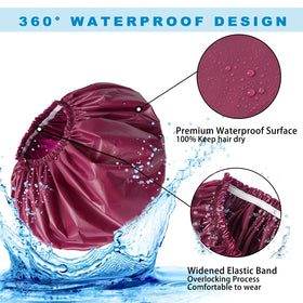 CHFONG Super Jumbo Shower Cap set with two colours displayed