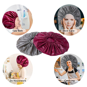 CHFONG Super Jumbo Shower Cap side view demonstrating size