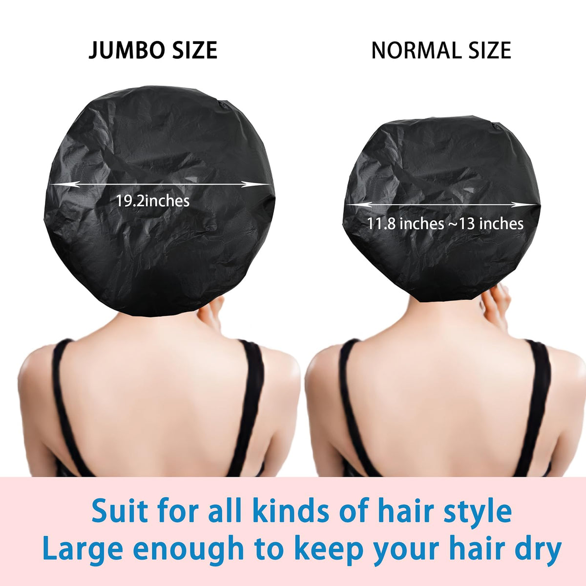 CHFONG Super Jumbo Shower Cap side view showing elastic band