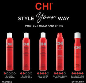 CHI Enviro 54 Hairspray 2.6 Oz in a bathroom setting