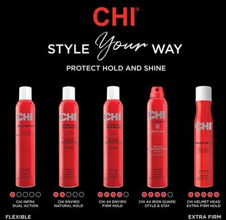 CHI Helmet Head Extra Firm Hairspray 10 Oz lifestyle use