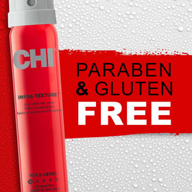CHI Infra Texture Dual Hair Spray 2.6 Oz with styling tools