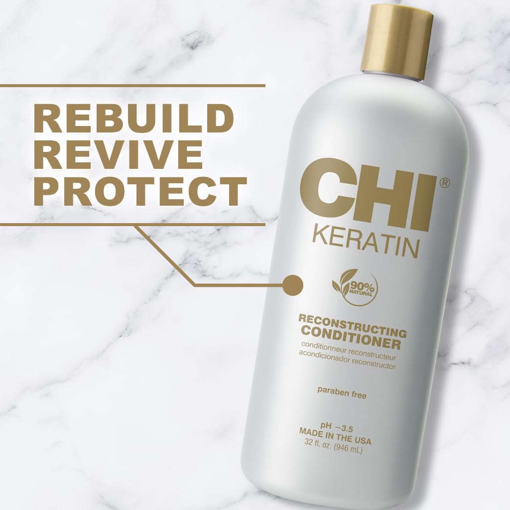 CHI Keratin Conditioner application on hair