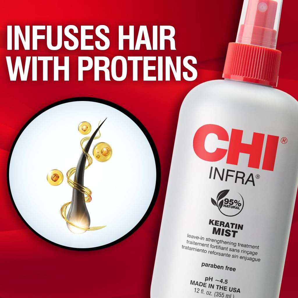 CHI Keratin Mist 12 Oz side view with label detail