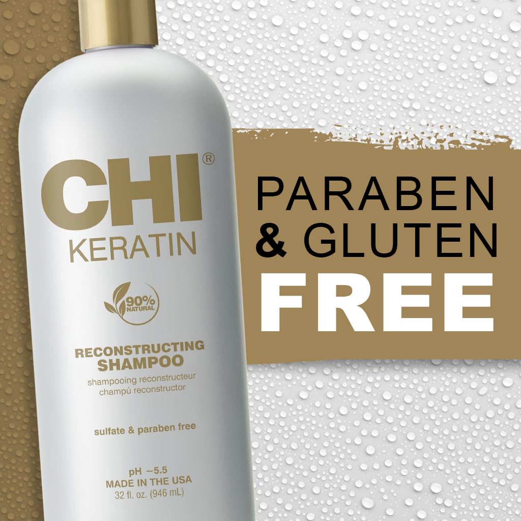 CHI Keratin Shampoo back label showing ingredients