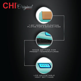 CHI Original Flat Iron Hair Straightener Mint Mojito ergonomic design