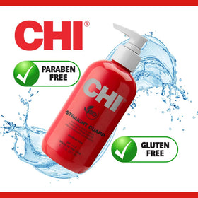CHI Straight Guard Smoothing Styling Cream back view with ingredients