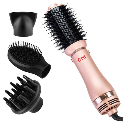 CHI Volumizer 4-in-1 Blowout Brush front view in rose gold