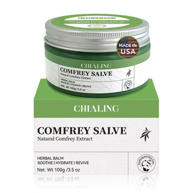 Chialing Comfrey Salve 3.5oz front view with herbal ingredients