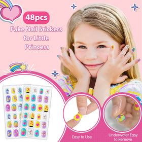 Child applying nail polish with BATTOP kit