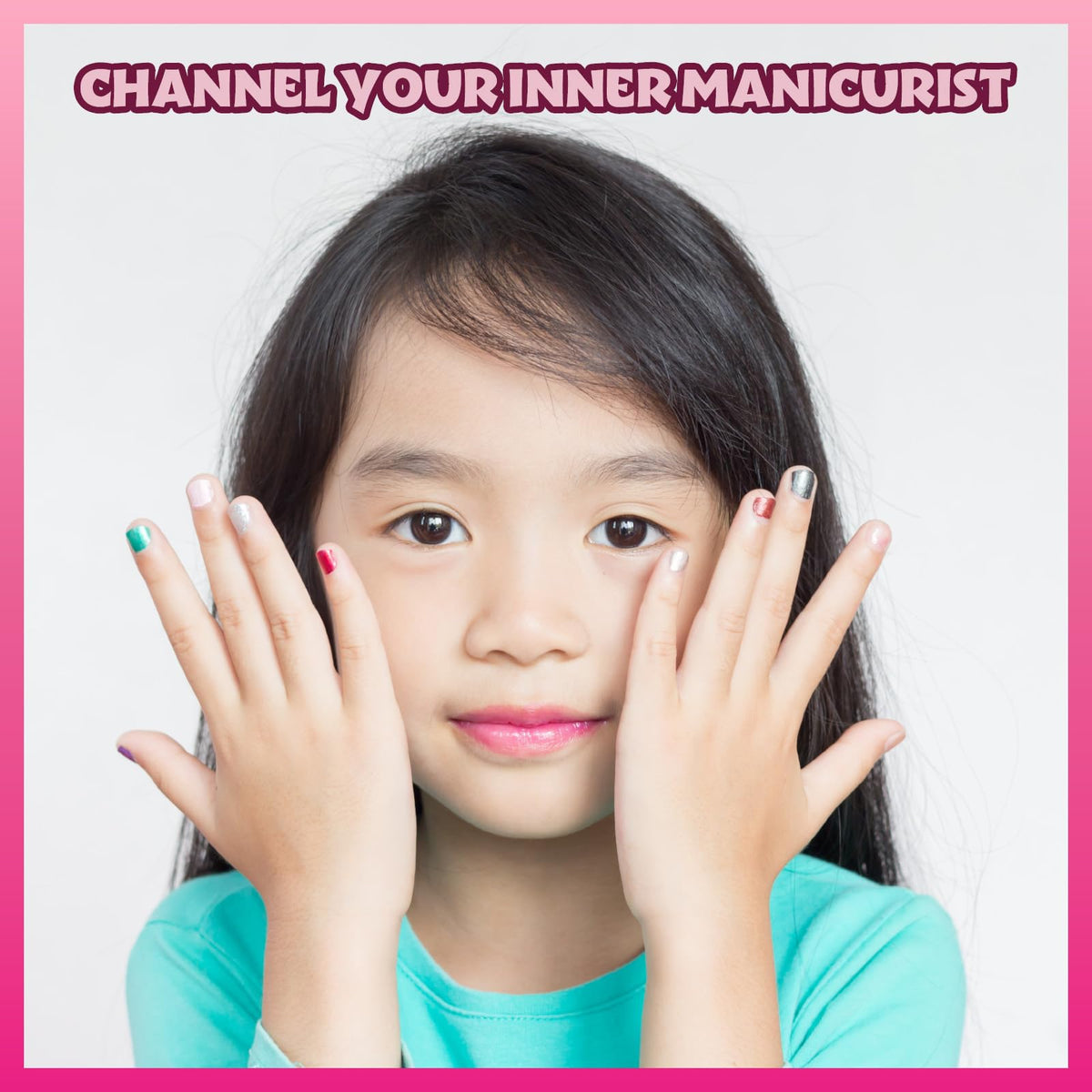 Child applying Townley Girl Barbie nail polish with friends