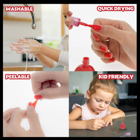 Child applying Townley Girl nail polish on small hands