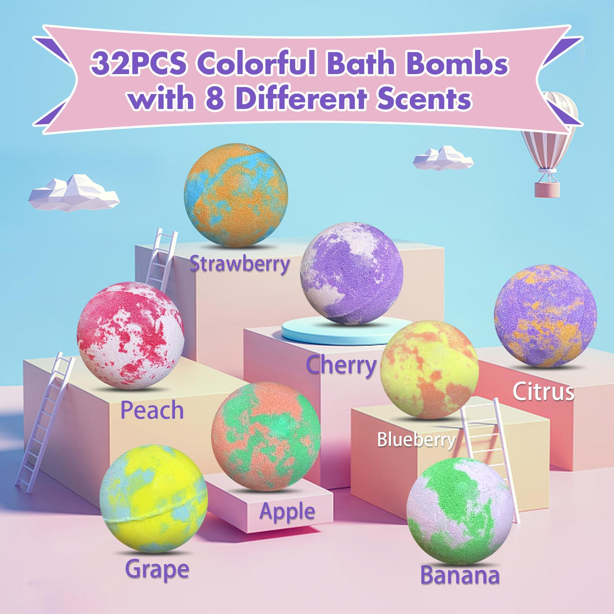 Child enjoying a bath with colourful bubbles from bath bombs