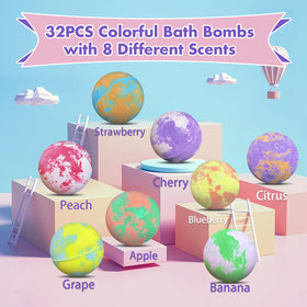 Child enjoying a bath with colourful bubbles from bath bombs