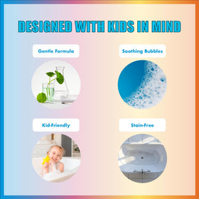 Child enjoying a bubbly bath with bath bombs