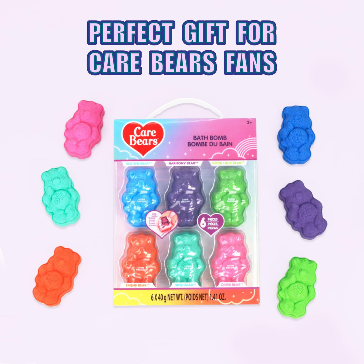 Child enjoying bath time with Care Bears bath bombs