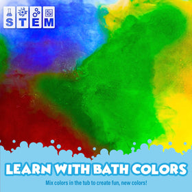 Child mixing colours with Tub Works Bath Color Fizzies