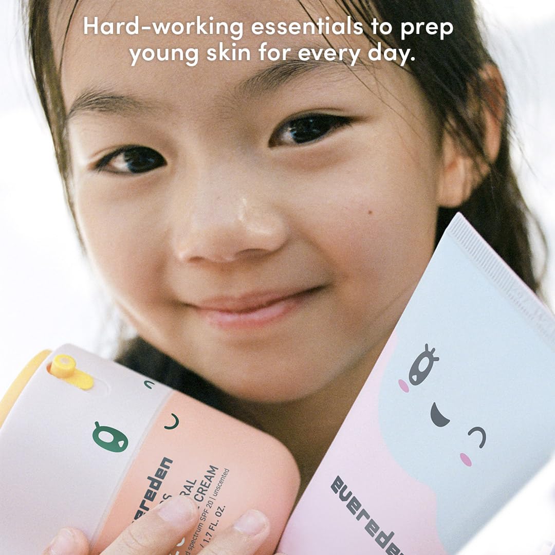 Child using Evereden Kids Face Wash in a playful setting