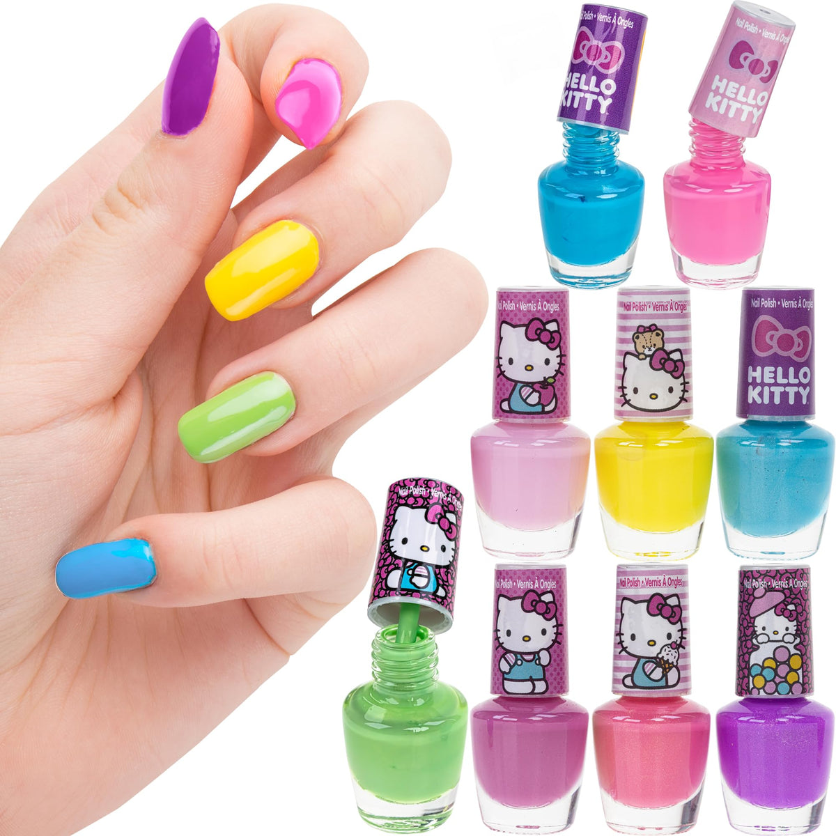 Child using Townley Girl nail polish during a play spa
