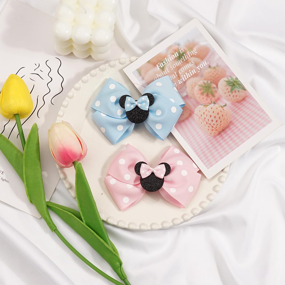 Child wearing BBGifts Mouse Ears Hair Clip at a birthday party