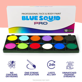 Child with face paint from Blue Squid PRO kit at a party