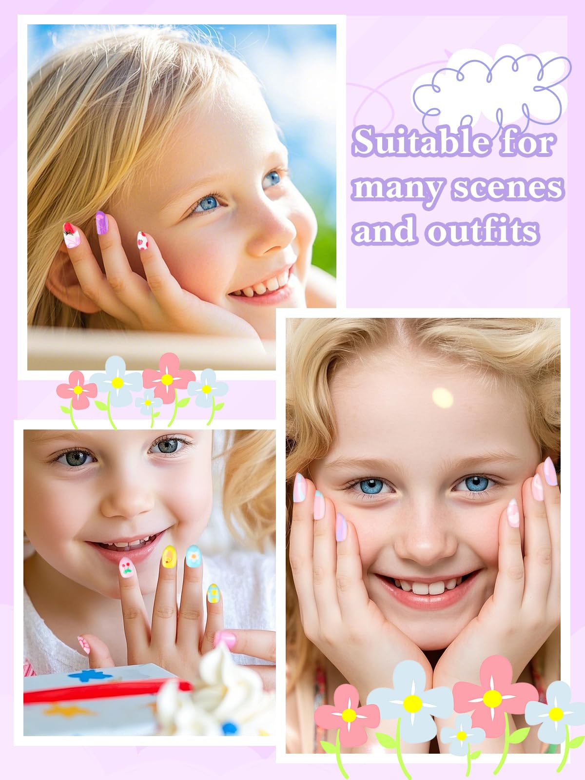 Children applying EBANKU press on nails during playtime