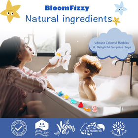 Children enjoying bath time with BloomFizzy bath bombs