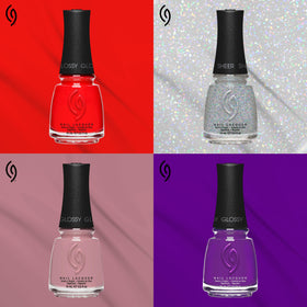 China Glaze Fast Forward Top Coat alongside various nail polishes
