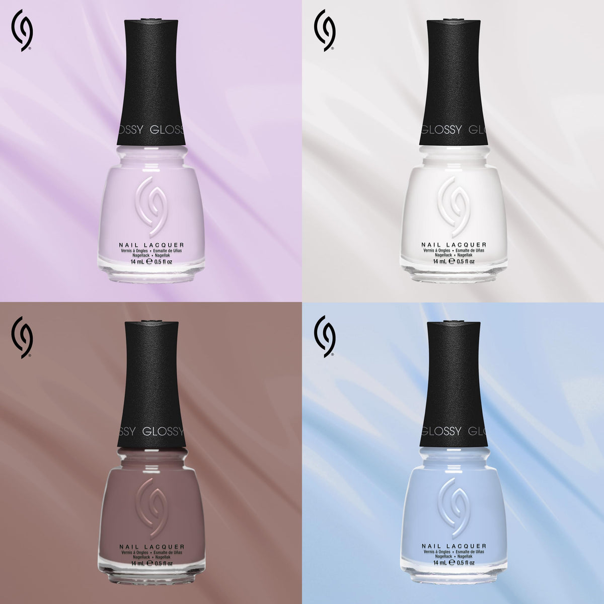 China Glaze Glowing Petals Nail Lacquer with other nail polishes