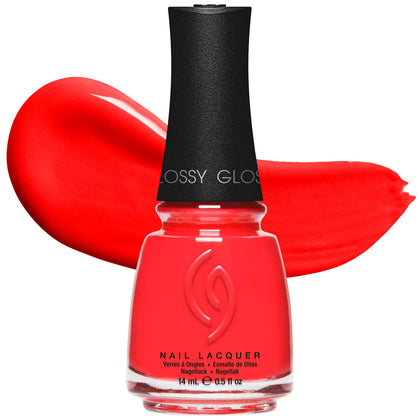 China Glaze Italian Red Nail Polish front view with glossy finish