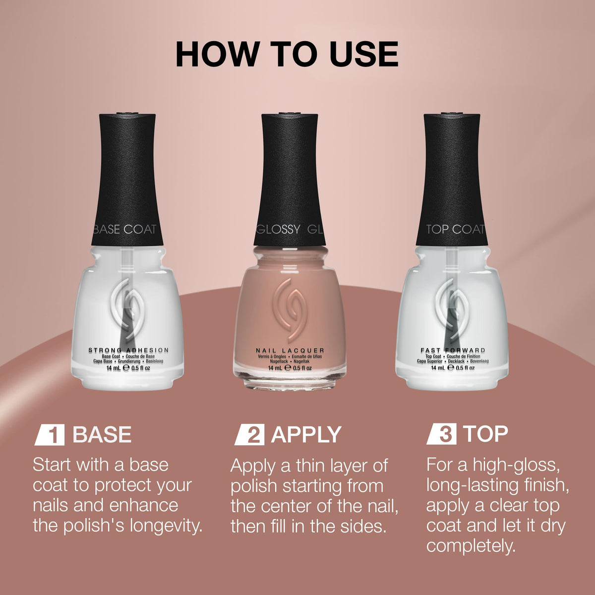 China Glaze Nail Lacquer Bare Attack dark nude polish application