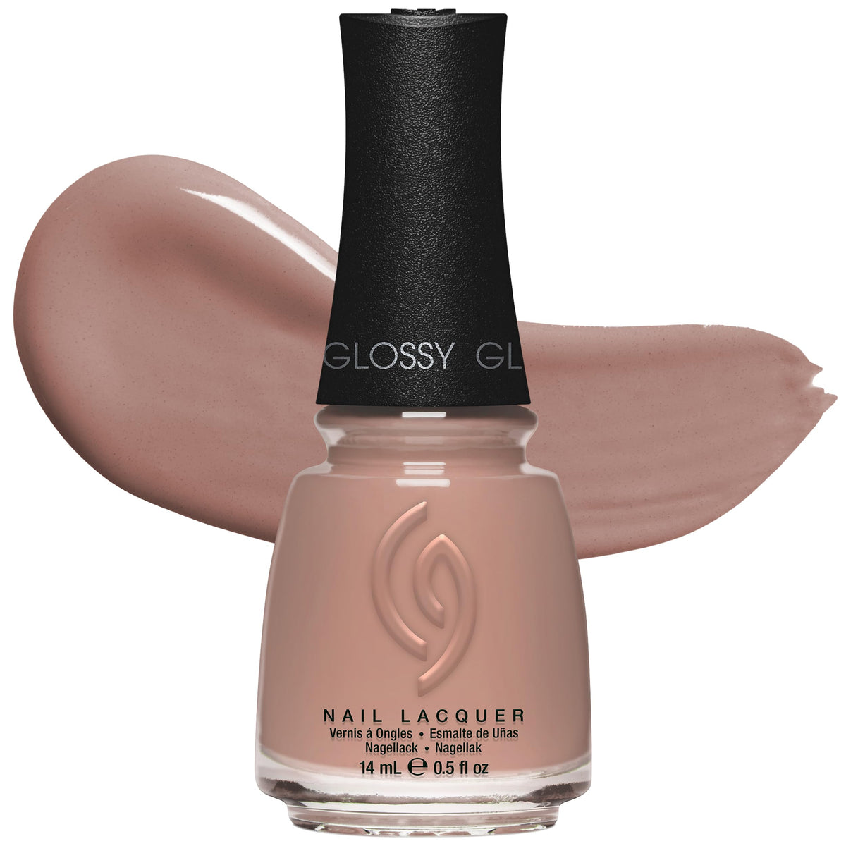 China Glaze Nail Lacquer Bare Attack dark nude polish front view
