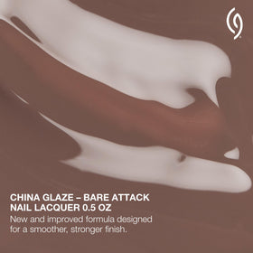 China Glaze Nail Lacquer Bare Attack dark nude polish with brush