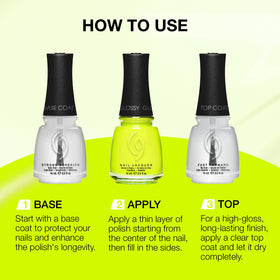 China Glaze Nail Lacquer Tropic Like It's Hot bottle with tropical background