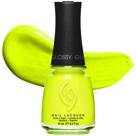 China Glaze Nail Lacquer Tropic Like It's Hot neon yellow-green bottle front view