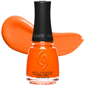 China Glaze Orange Knockout nail polish front view with matte finish