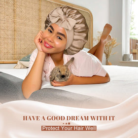 CHLINS Double Layer Satin Bonnet in lifestyle setting