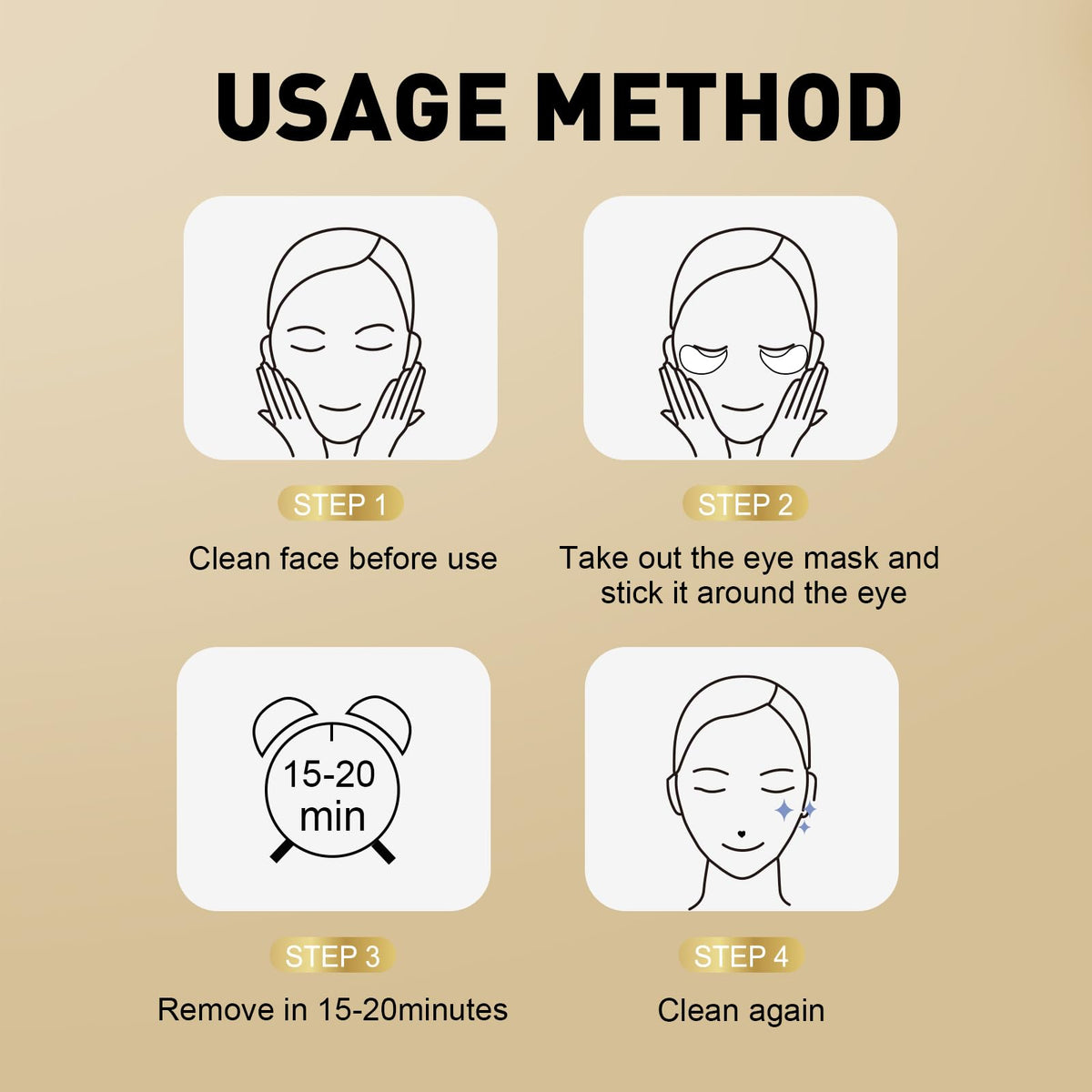 CHMI 24K Gold Under Eye Patches showing texture