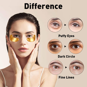 CHMI 24K Gold Under Eye Patches with ingredients displayed