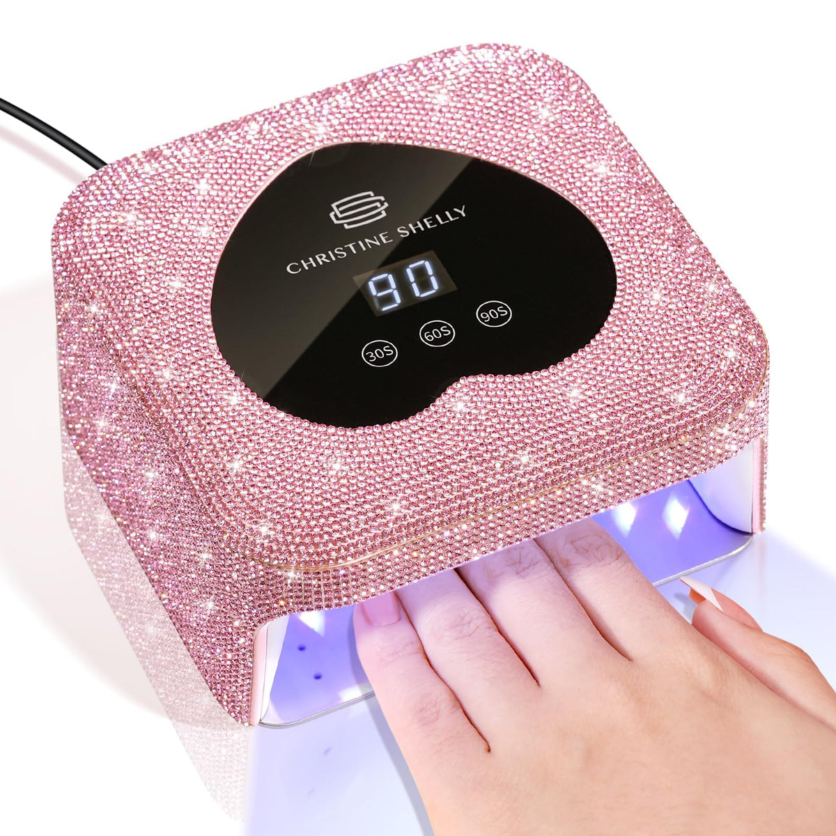 CHRISTINE SHELLY Mini UV Nail Lamp front view with LCD display
