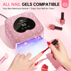 CHRISTINE SHELLY Mini UV Nail Lamp in use during a DIY manicure