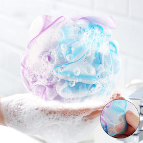 Chuya Bath Loofah Sponge in use with body wash
