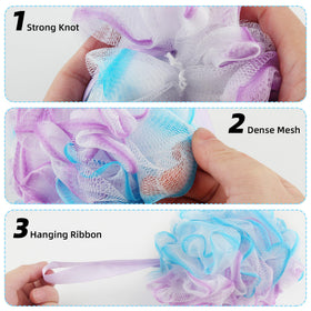 Chuya Bath Loofah Sponge showing ribbon lanyard