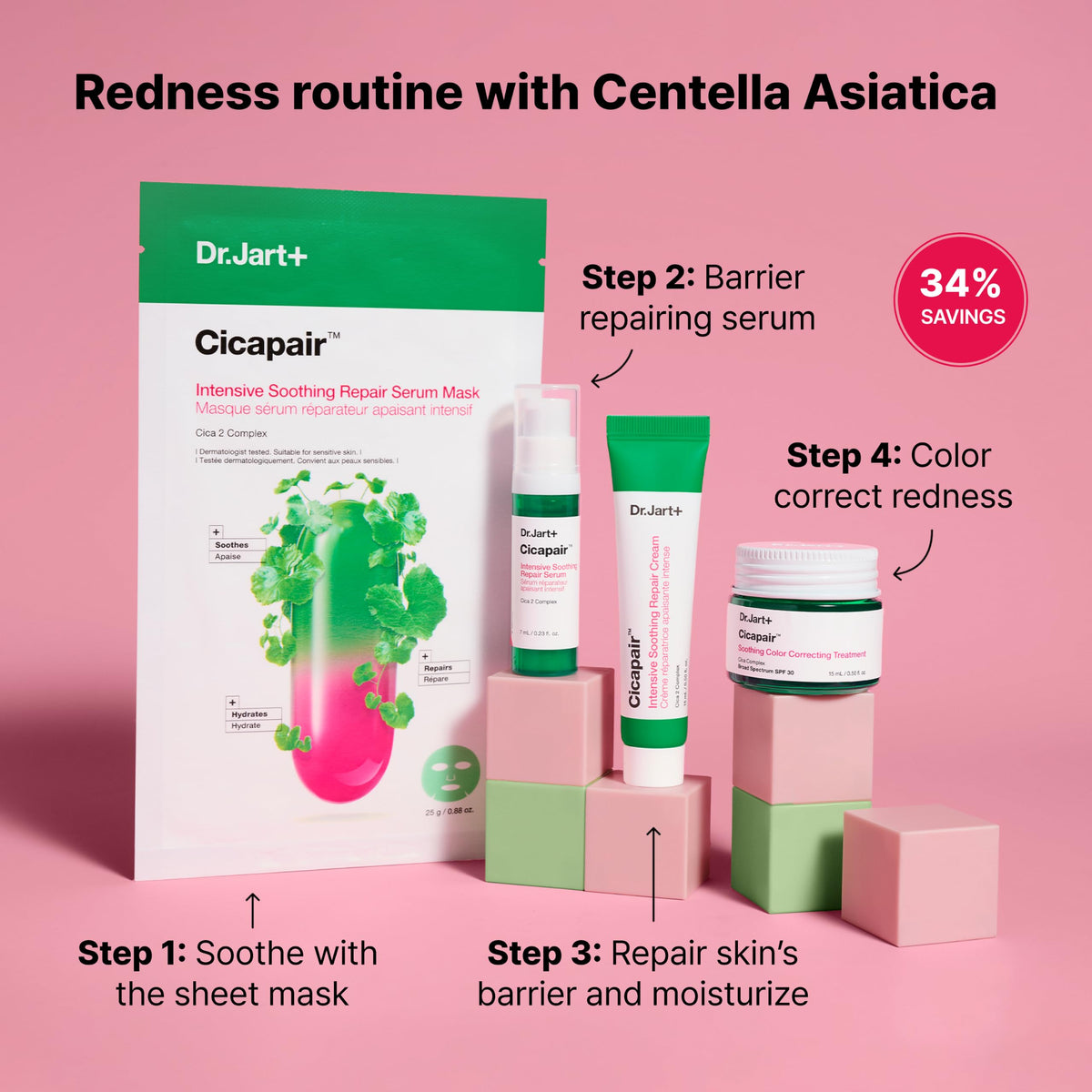 Cicapair Sensitive Skin Serum for Redness and Barrier Repair