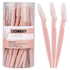CICINUJOY 40pcs Dermaplane Razor Set blush pink front view