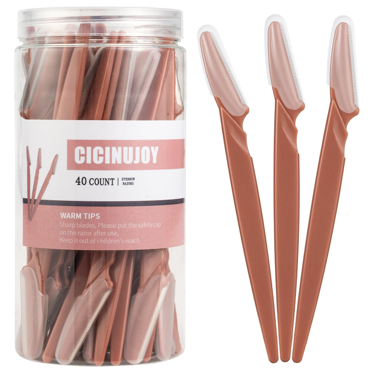 CICINUJOY 40pcs Dermaplane Razor set in terracotta colour