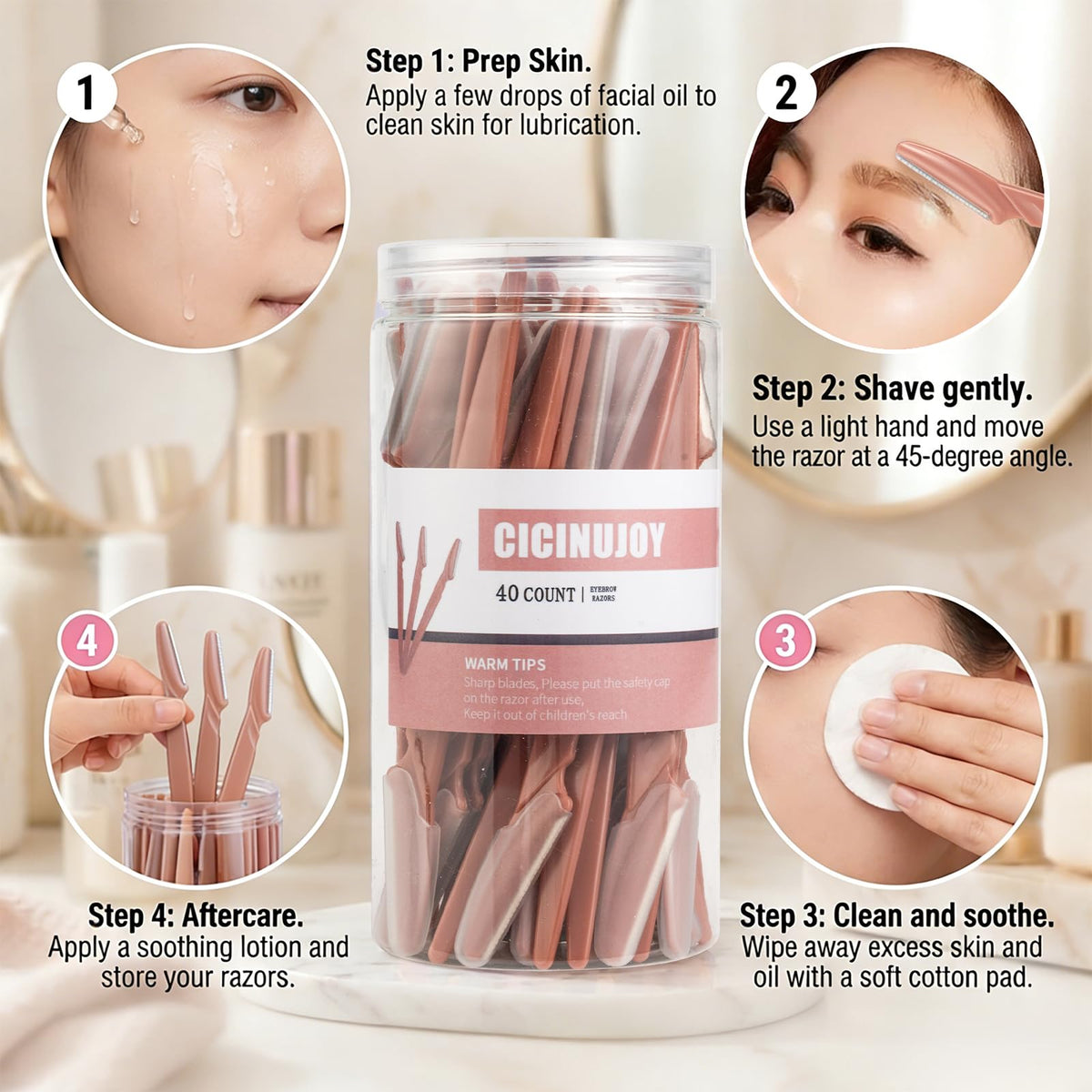 CICINUJOY derma blades in transparent container
